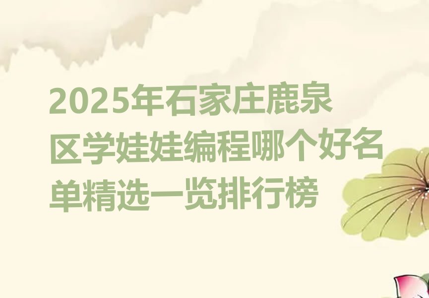 石家庄少儿编程培训中心