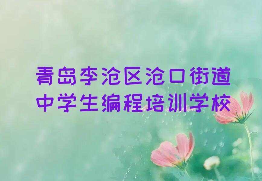 青岛李沧区沧口街道中学生编程培训学校
