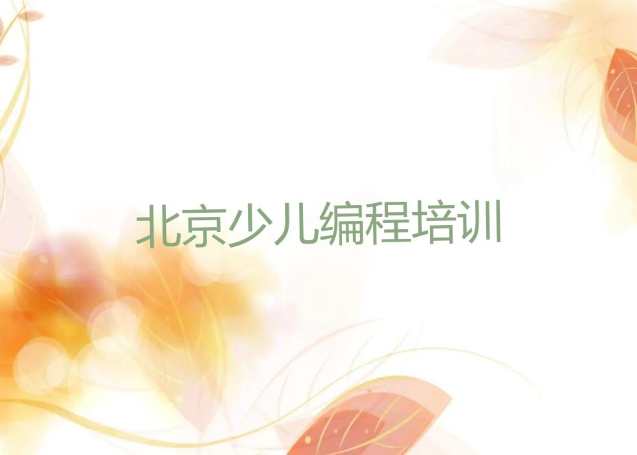 北京青少年编程培训学校