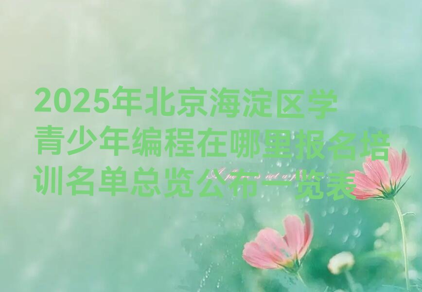 十大2025年北京海淀区学青少年编程在哪里报名培训名单总览公布一览表排行榜