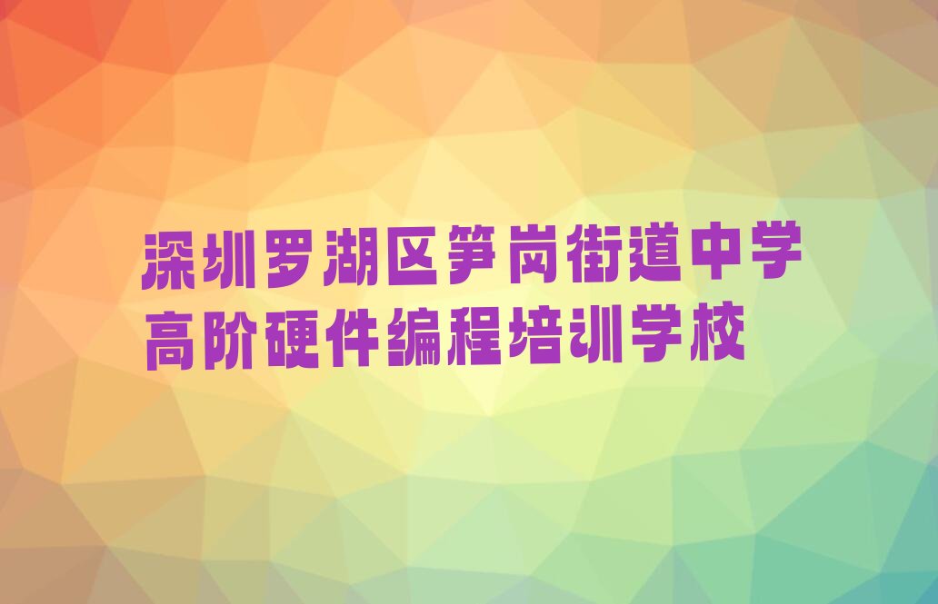 中学高阶硬件编程