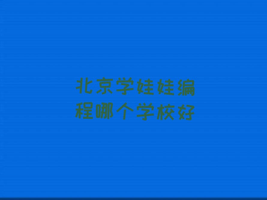 十大北京学娃娃编程哪个学校好排行榜