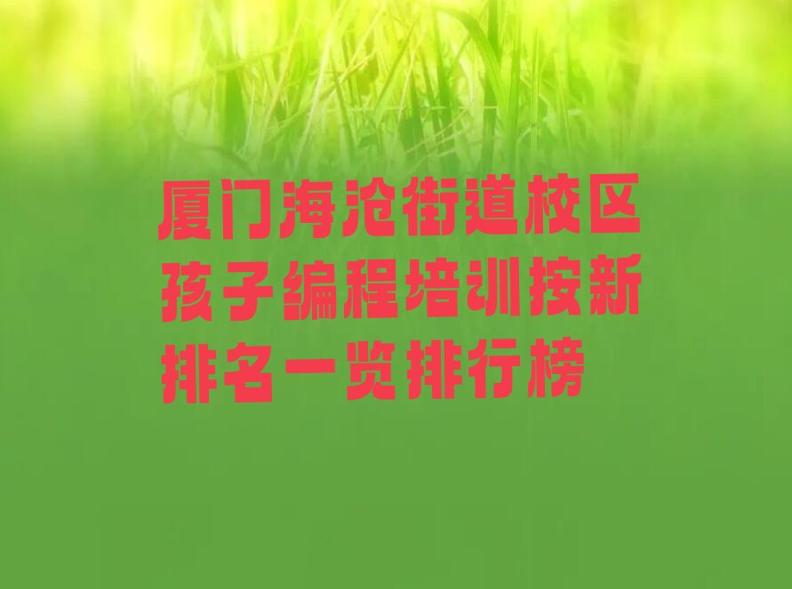 厦门海沧区海沧街道孩子编程培训学校