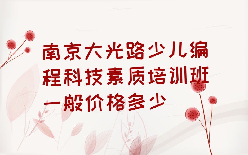 十大南京大光路少儿编程科技素质培训班一般价格多少排行榜