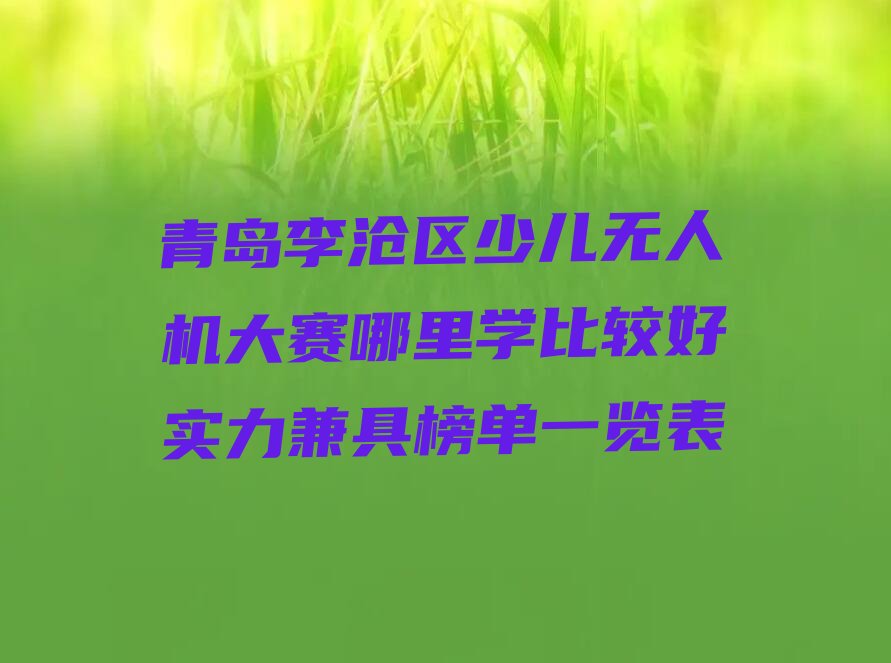 青岛李沧区振华路少儿无人机大赛培训学校