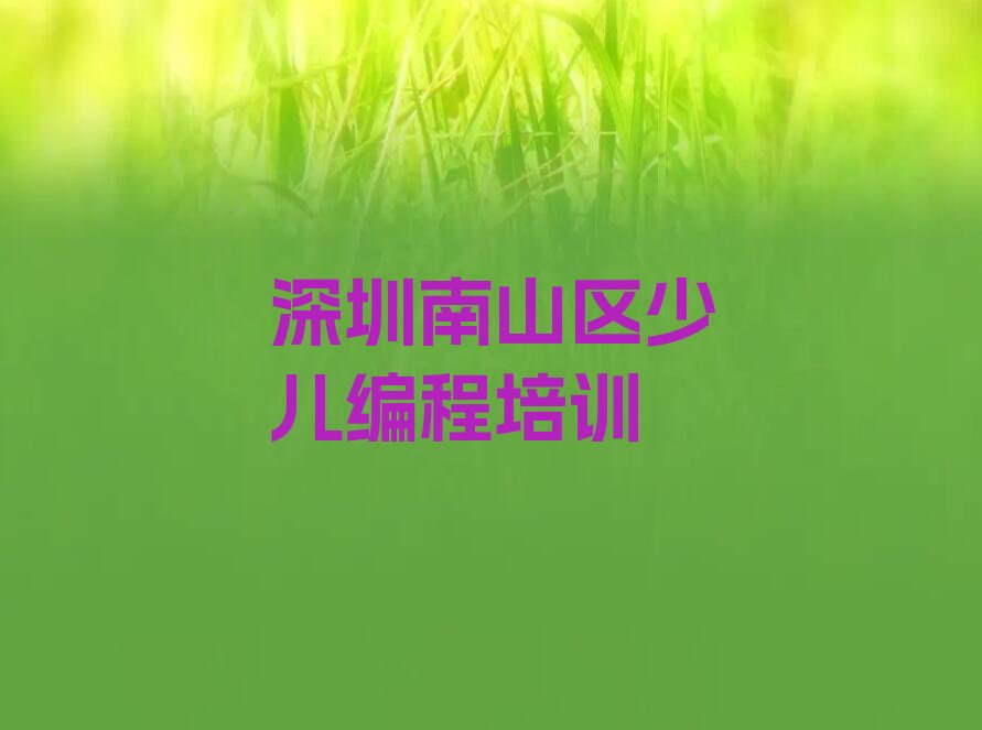 深圳南山区少儿编程培训