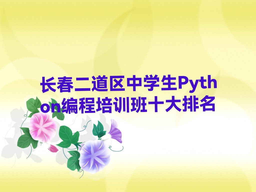 长春二道区中学生Python编程培训学校