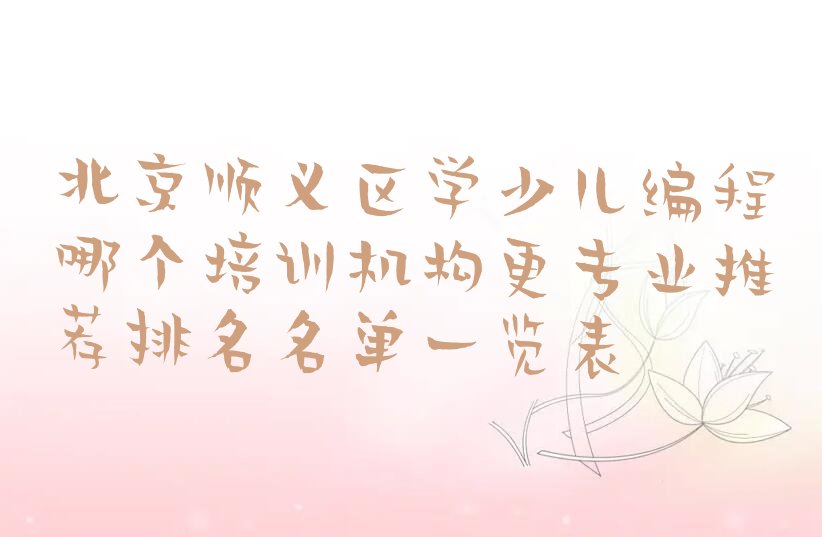 北京少儿编程培训中心