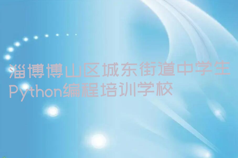 十大淄博博山区中学生Python编程哪家培训学校好排行榜