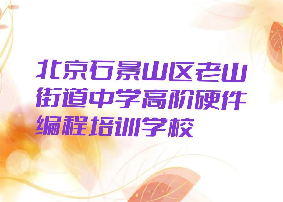 北京石景山区老山街道中学高阶硬件编程培训学校