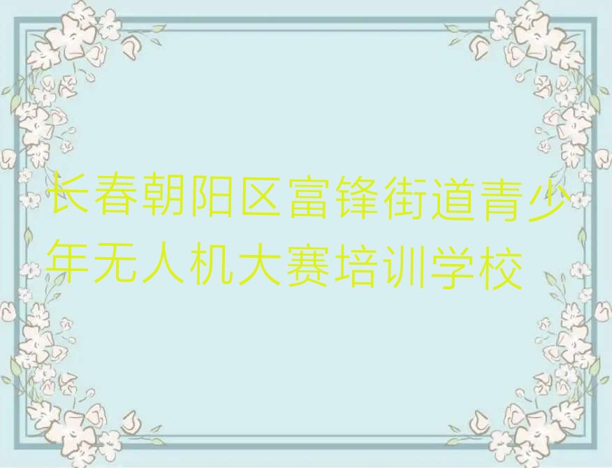 长春朝阳区富锋街道青少年无人机大赛培训学校