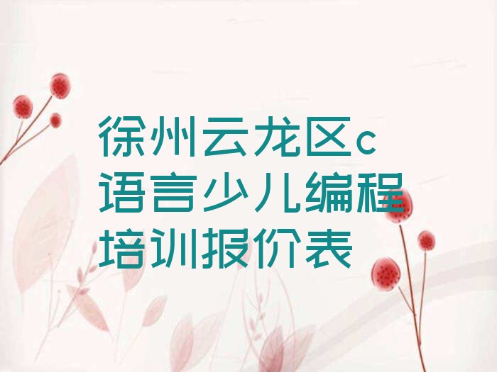 徐州少儿编程培训中心