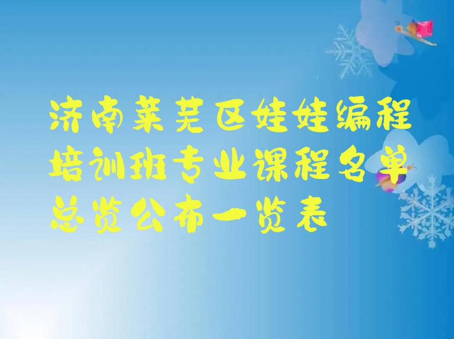 济南莱芜区凤城街道少儿编程培训学校