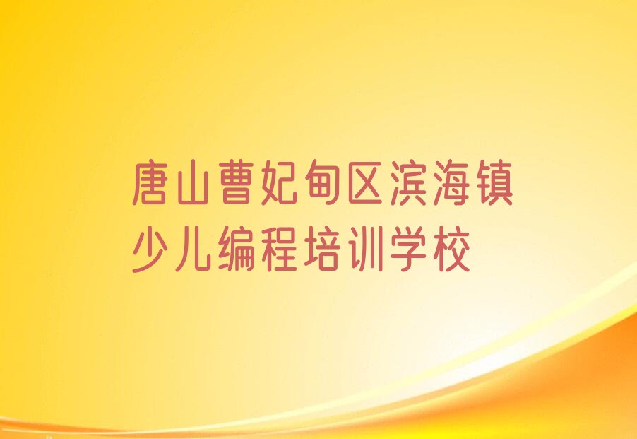 唐山曹妃甸区滨海镇少儿编程培训学校