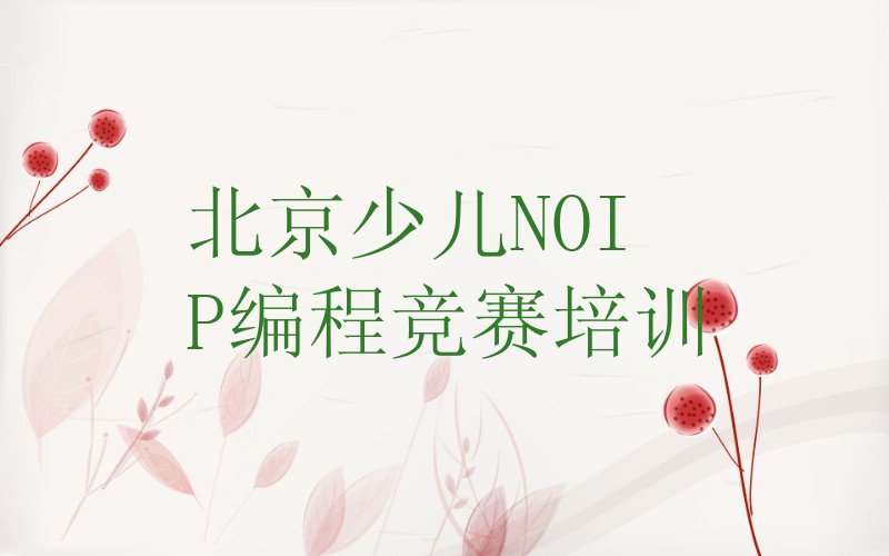 北京西城区少儿NOIP编程竞赛培训学校