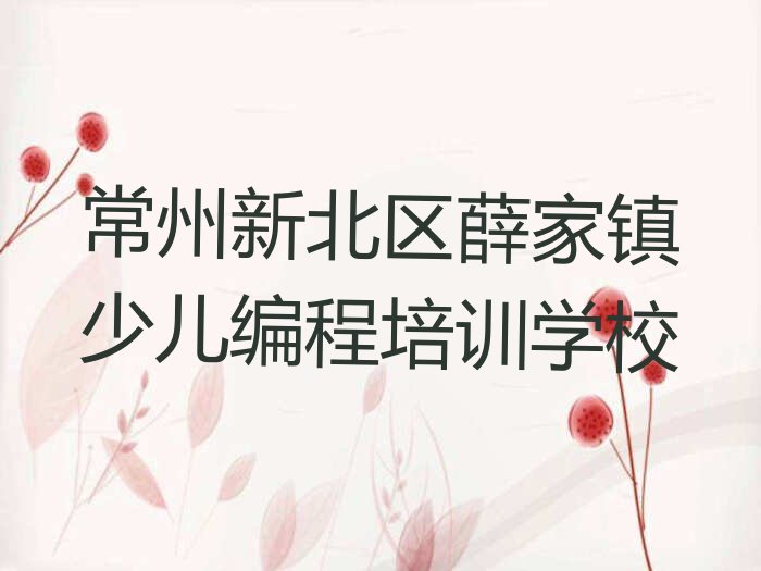 常州新北区薛家镇少儿编程培训学校