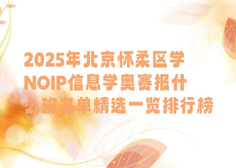 北京NOIP信息学奥赛培训学校