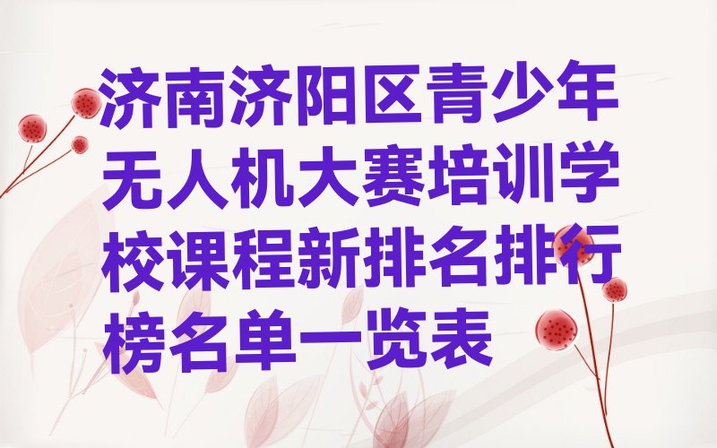 济南济阳区崔寨街道青少年无人机大赛培训学校