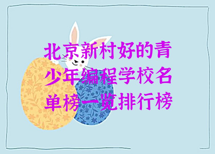 北京丰台区新村青少年编程培训学校