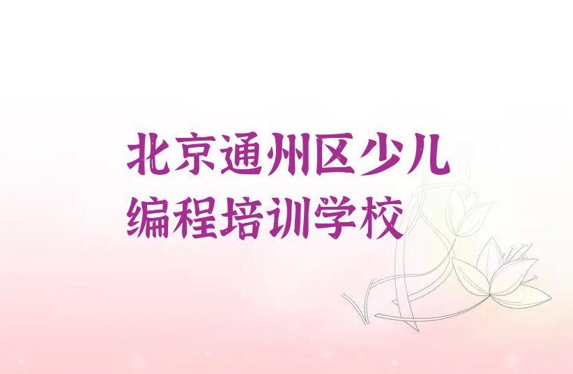 北京通州区少儿编程培训学校