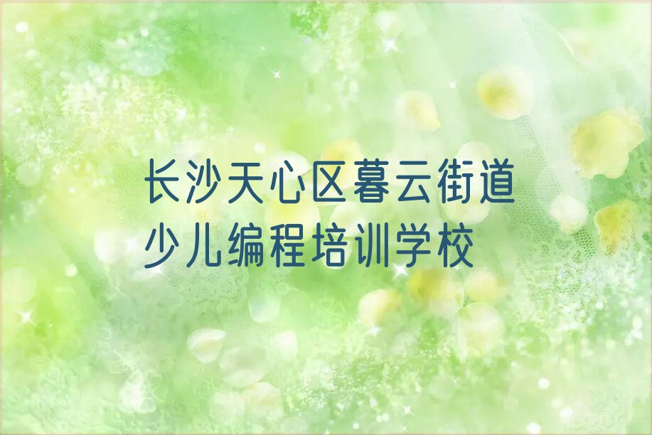长沙天心区暮云街道少儿编程培训学校