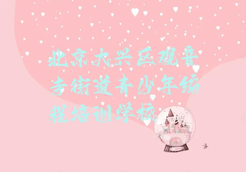 北京大兴区观音寺街道青少年编程培训学校