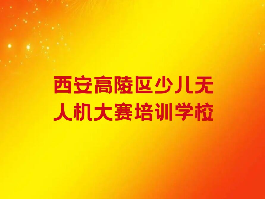 西安高陵区少儿无人机大赛培训学校