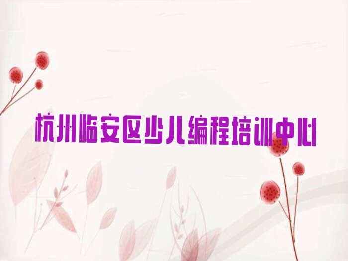 杭州临安区少儿编程培训中心