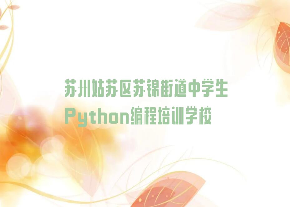 苏州姑苏区苏锦街道中学生Python编程培训学校
