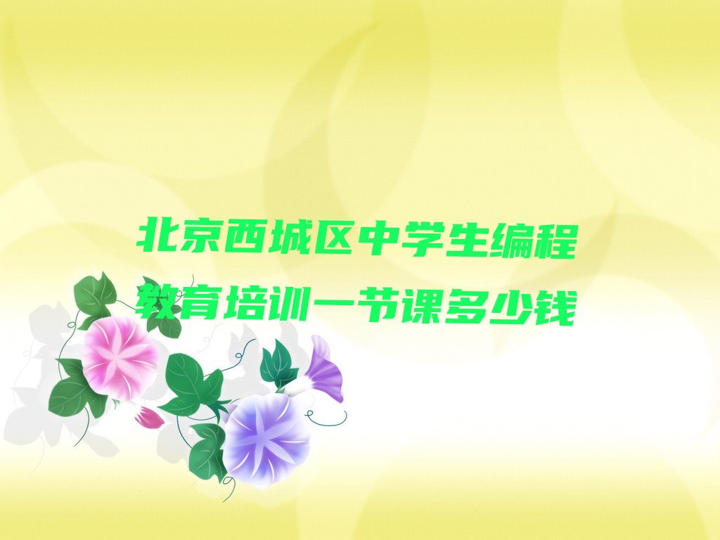十大北京西城区中学生编程教育培训一节课多少钱排行榜