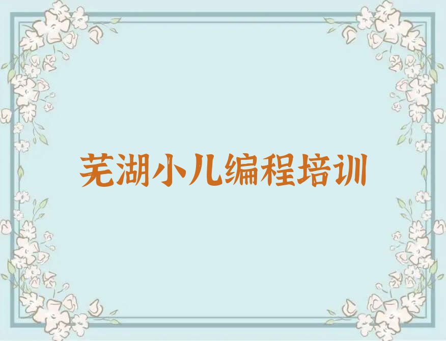 芜湖鸠江区少儿编程培训