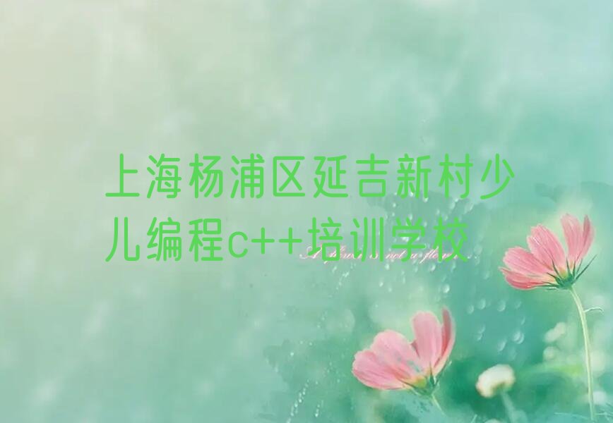 上海杨浦区延吉新村少儿编程c++培训学校
