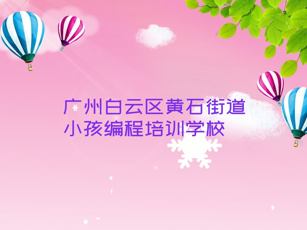 广州白云区黄石街道小孩编程培训学校