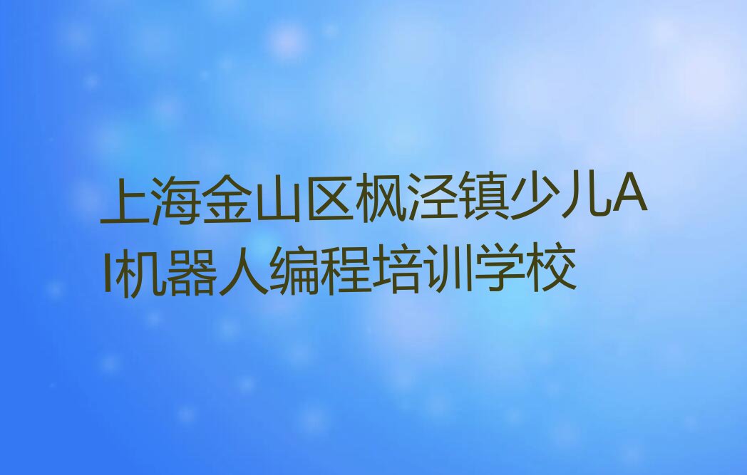 上海金山区枫泾镇少儿AI机器人编程培训学校