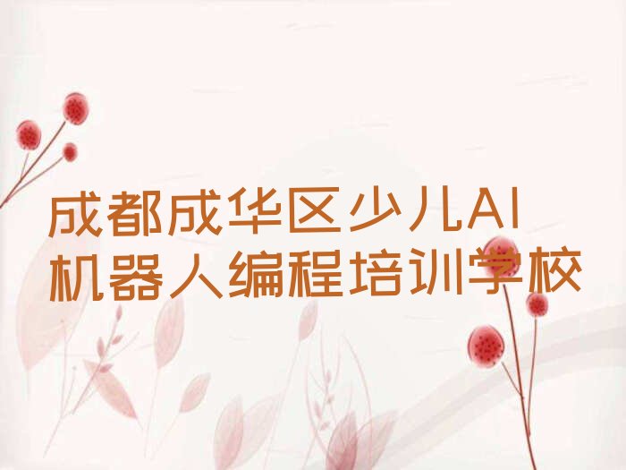 成都成华区少儿AI机器人编程培训学校