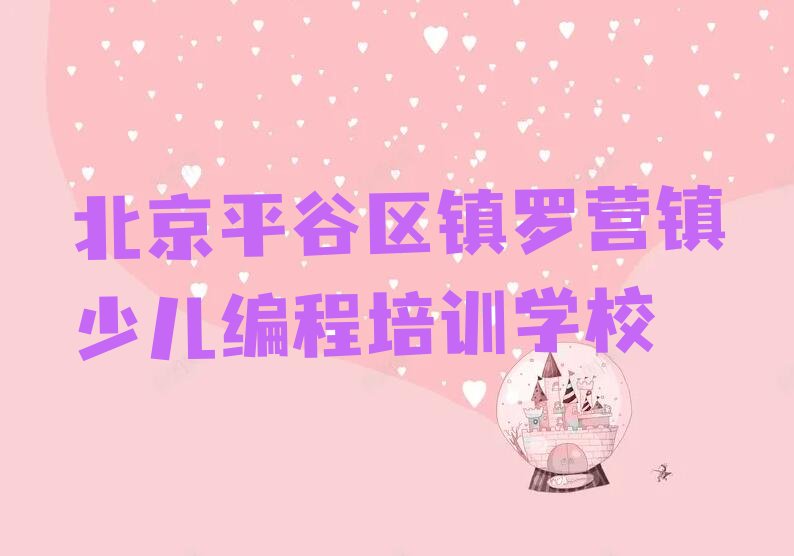 北京平谷区镇罗营镇少儿编程培训学校