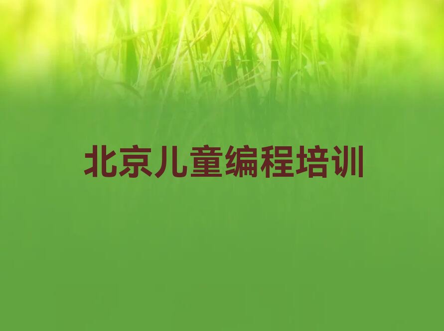 北京少儿编程培训班