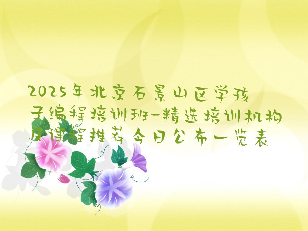北京石景山区少儿编程培训中心