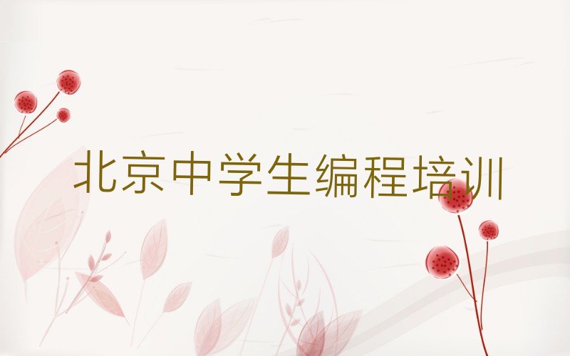 北京朝阳区将台中学生编程培训学校