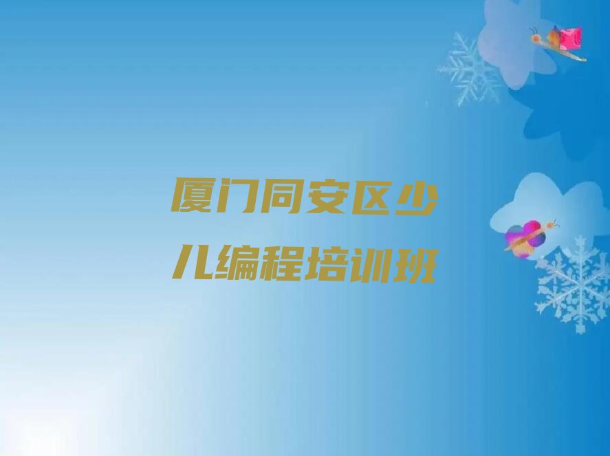 厦门同安区少儿编程培训班
