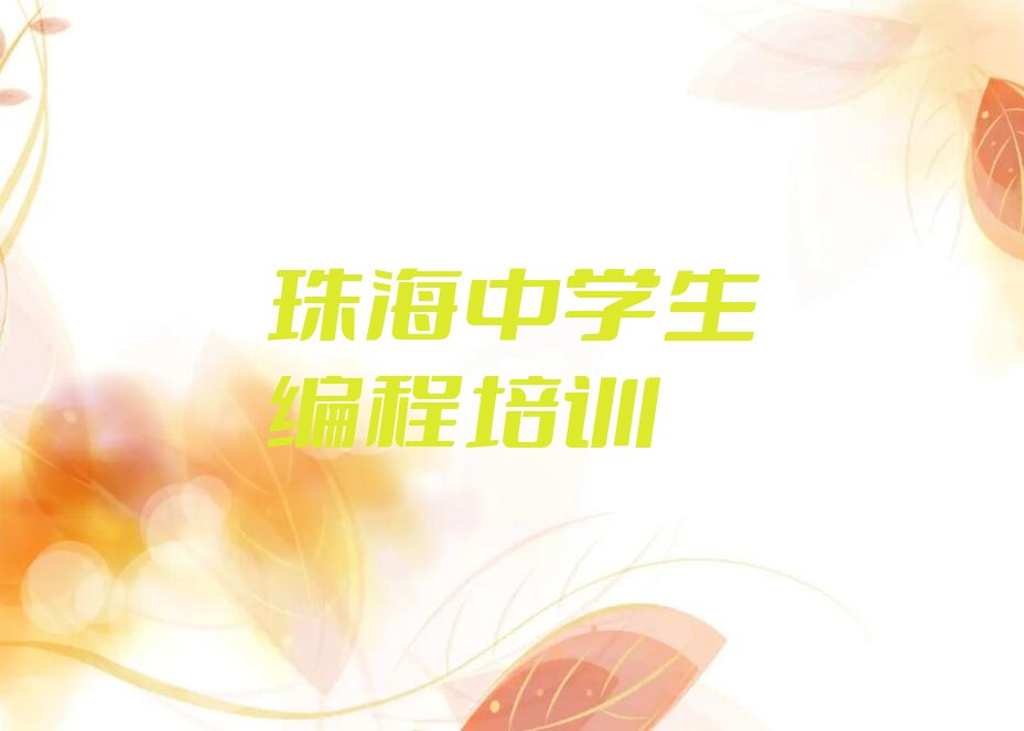 珠海香洲区洪湾商贸物流中心少儿编程培训学校