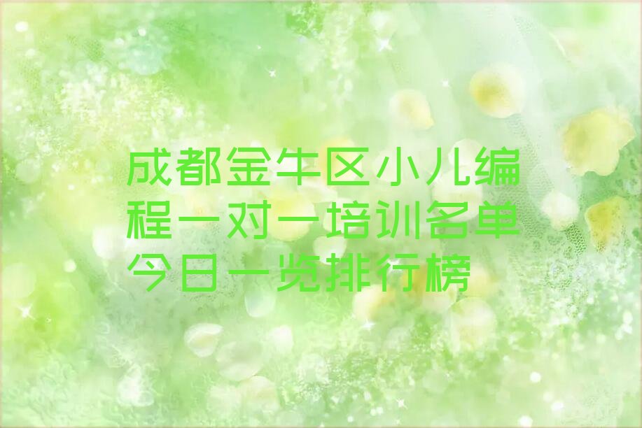 成都金牛区抚琴街道少儿编程培训学校