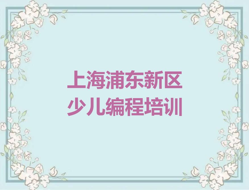 上海浦东新区少儿编程培训