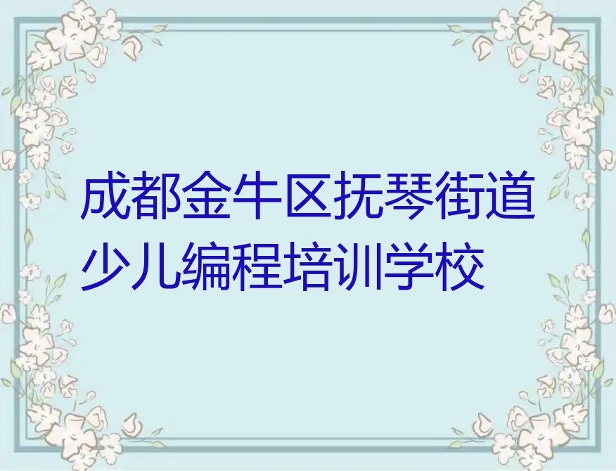 成都金牛区抚琴街道少儿编程培训学校
