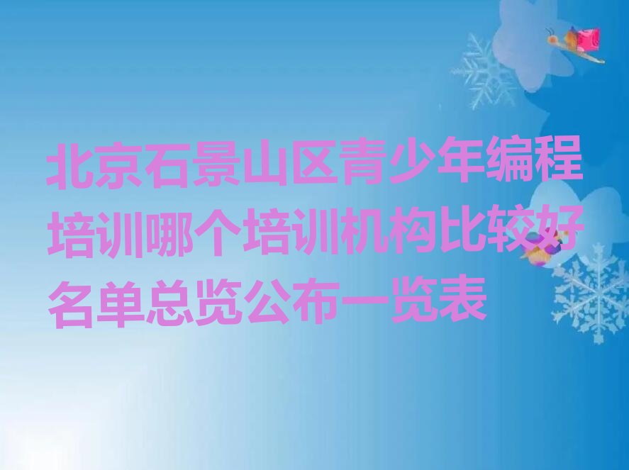 北京少儿编程培训中心