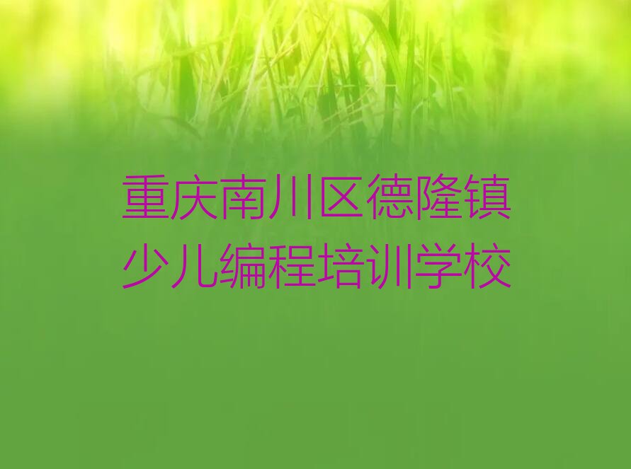 重庆南川区德隆镇少儿编程培训学校