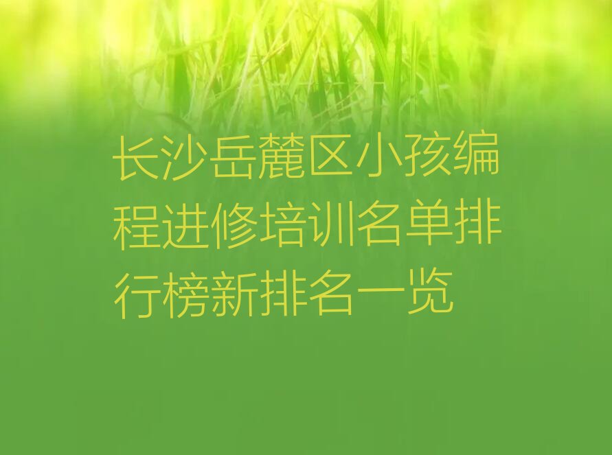 长沙少儿编程培训