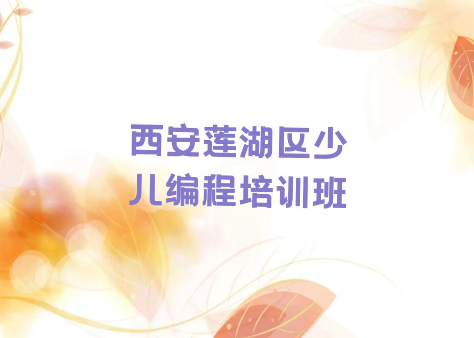 西安莲湖区少儿编程培训班