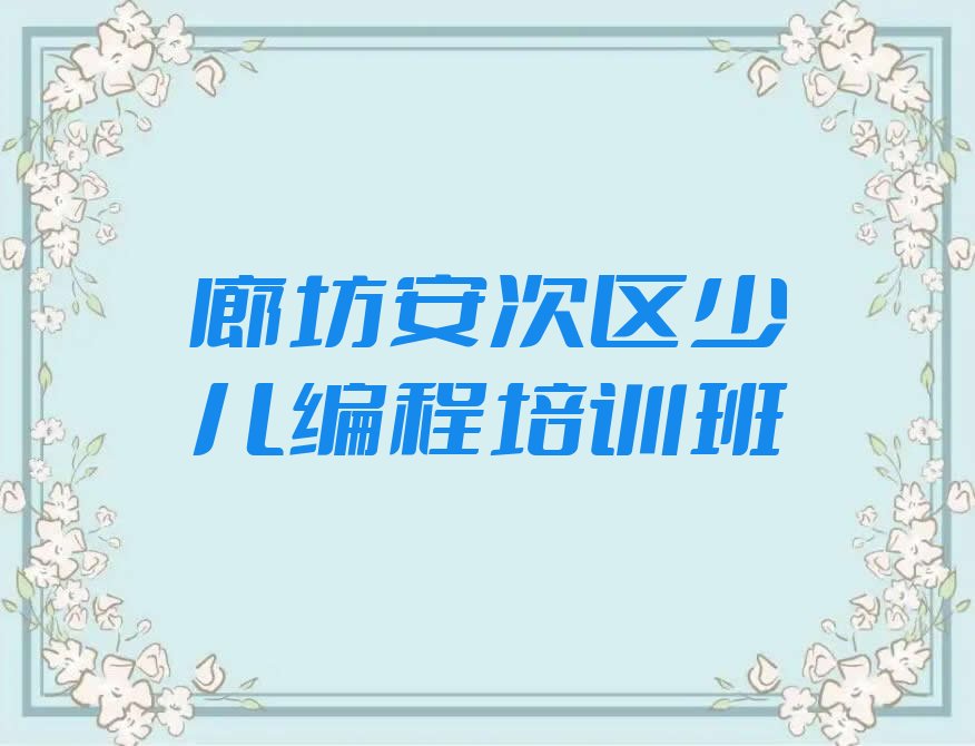廊坊安次区少儿编程培训班