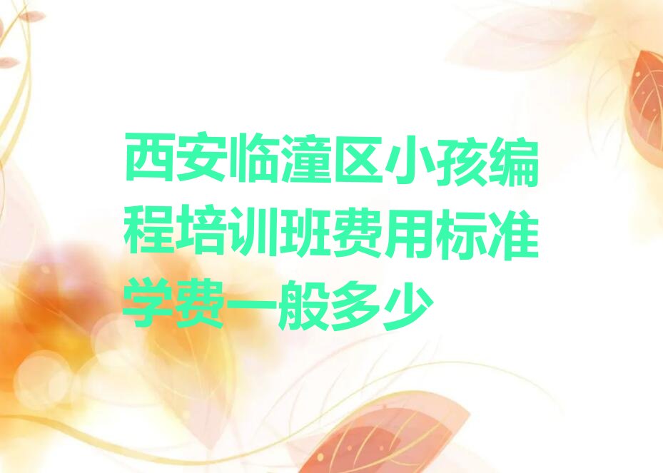 十大西安临潼区小孩编程培训班费用标准学费一般多少排行榜